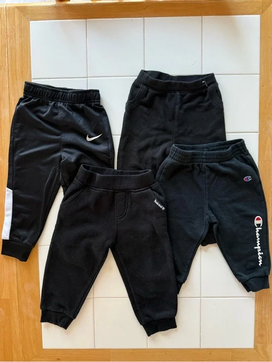 Toddler Baby Boy 24 month Lot Black Athletic Sweatpants Nike Champion Timberland - Picture 2 of 13